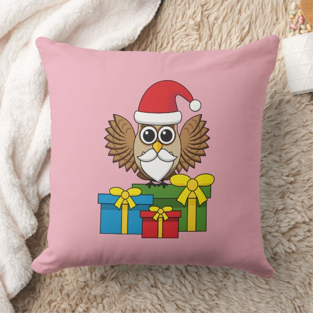 Almofada Santa Claus Owl com Presentes (Cobertor)