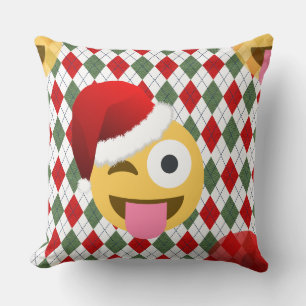 Almofada santa claus piscar os olhos emoji