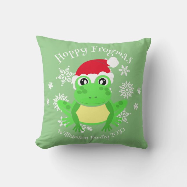Almofada Santa Hat, Sapo de Natal, Novelty Green (Frente)