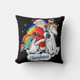 Almofada  Santa Riding Unicorn Christmas Pillow 