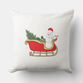 Almofada Santa snowman distributing gifts