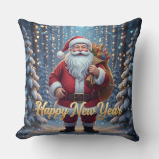 Almofada Santa Throw Pillow | Happy New Year Magical Christ