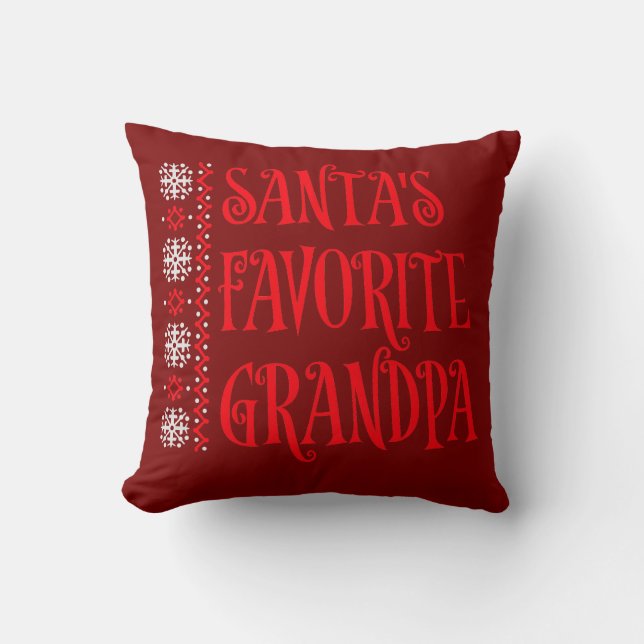 Almofada Santa's Favorite Grandpa Christmas Ugly Sweater (Frente)