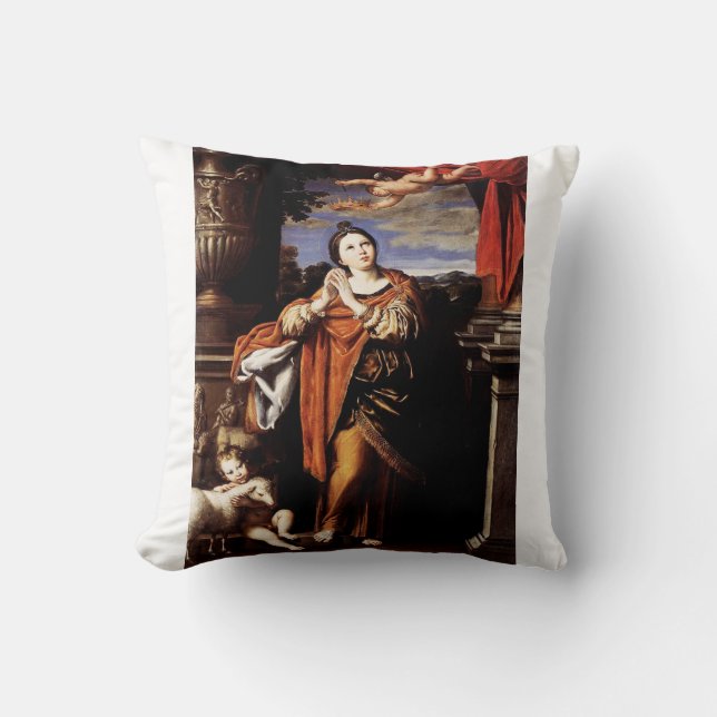 Almofada Santo Agnes de Domenico Zampieri (Frente)