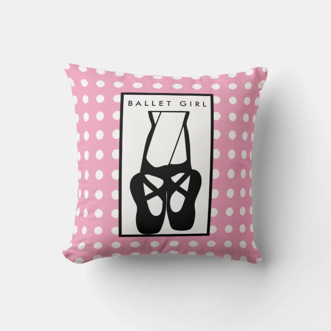 Almofada Sapatilhas de Ballet Preto Fofo En Pointe (Frente)