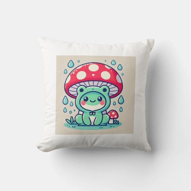 Almofada Sapo Feliz e 🐸 Guarda-chuva ☔ (Frente)