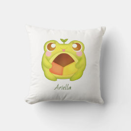 Almofada Sapo Verde Bonito Segurando Cookie Polvoron Mexica