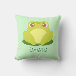 Almofada Sapo Verde Sentado Na Folha
