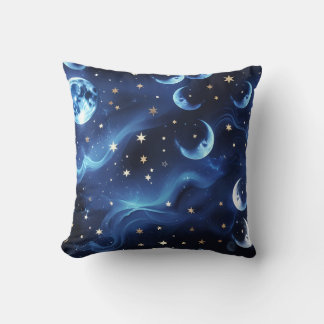 Almofada Sapphire Blue Celestial Moon Pillow