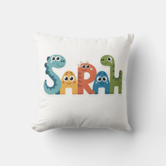 Almofada Sarah Dinosaur Nome Cute Dino Letters Design