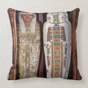 Almofada Sarcófago egípcio coberto com os hieroglyphics (