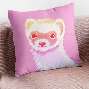 Almofada Sassy Ferret Em Cores Do Arco-Íris