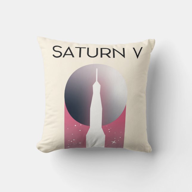 Almofada Saturn V Apollo Space Art (Frente)