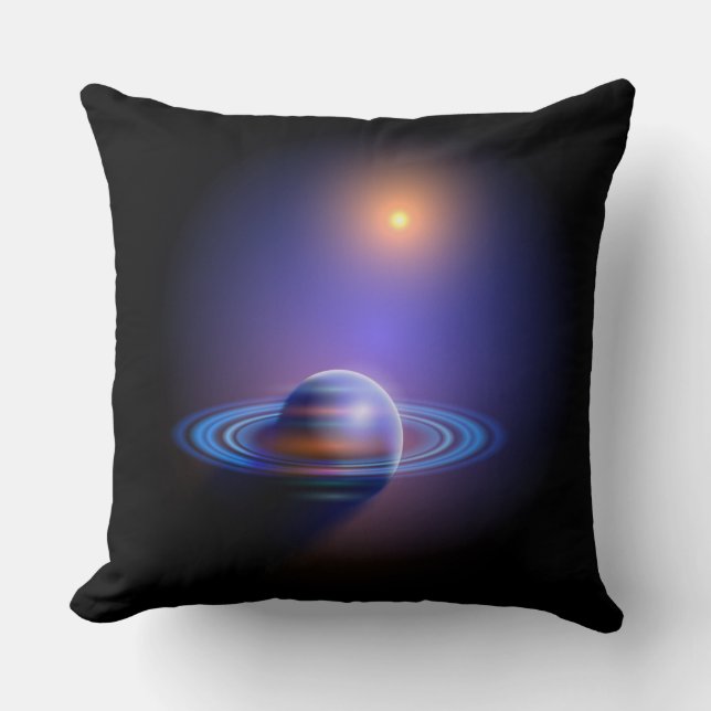 Almofada Saturno e Sol no Espaço (Frente)