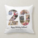 Almofada Saudação Personalizada de Colagem de Fotos Rustic<br><div class="desc">Mostre suas fotos favoritas em uma colagem numérica! Faz um perfeito aniversário ou presente de aniversário para um ente querido. Fotografia © Storytree Studios,  Stanford,  CA</div>