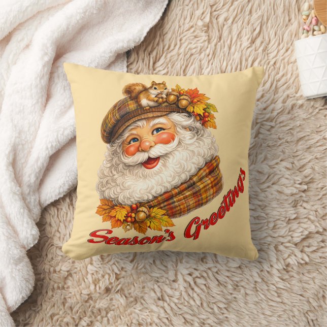 Almofada Saudações de Fim de Ano - Papai Noel de Outono (Cobertor)