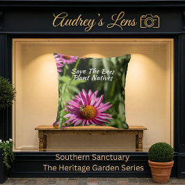 Almofada Save The Bees Plant Natives Floral