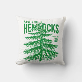 Almofada Save the Hemlocks Forest Conservation Throw Pillow