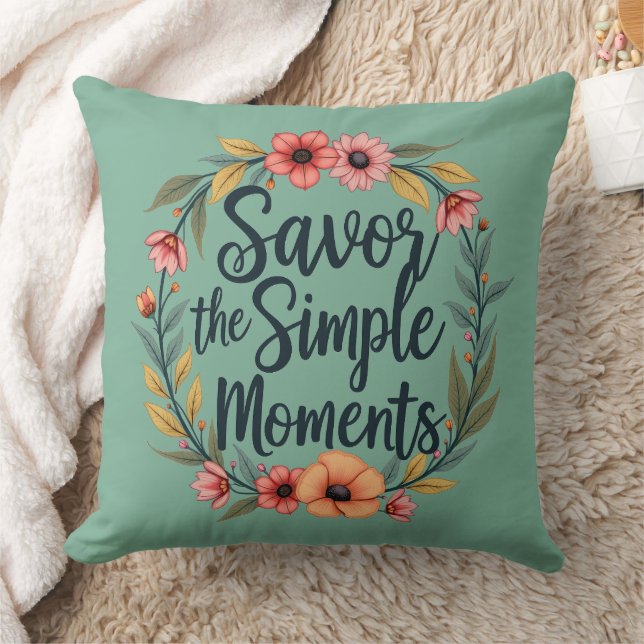 Almofada Savor the Simple Moments Boho Floral Cote (Cobertor)