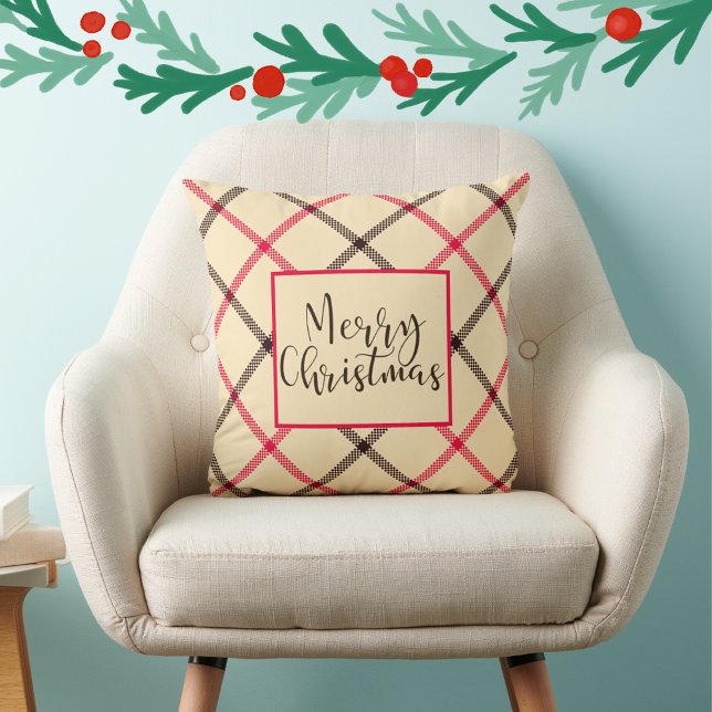 Almofada Sazonal de Natal Simples Elegante (Criador carregado)