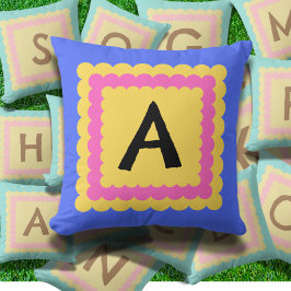 Almofada Scallop Alphabet Monogramas design escalopado