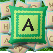 Scallop Alphabet Monogramas design verde escallota