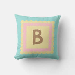Almofada Scallop Alphabet Monogramo Pastel design escallope
