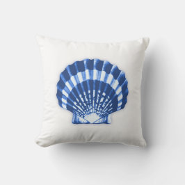 Almofada Scallop Shell - azuis marinhos e branco