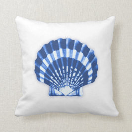 Almofada Scallop Shell - azuis marinhos e branco