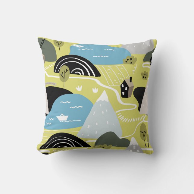 Almofada Scandinavian graphic illustration seamless pattern (Frente)