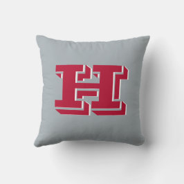 Almofada Scarlet and Gray Collegiate Color Style Monogram