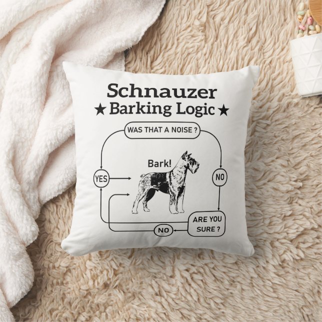 Almofada Schnauzer Barking Logic Cão Legal Pet Lover Sarcas (Cobertor)