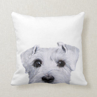 Almofada Schnauzer branco, pintura original e design