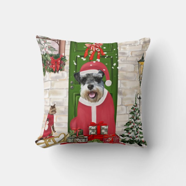 Almofada Schnauzer Dog Christmas (Frente)