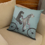 Almofada Schnauzer Tandem<br><div class="desc">Schnauzer Tandem por Fabfunky. Possui schnauzers andando de bicicleta em estilo branco,  steampunk. | 192047D</div>
