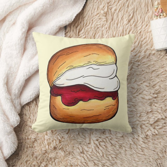 Almofada Scone Clotted Cream Jam Tea Shoppe Comida Britânic (Cobertor)