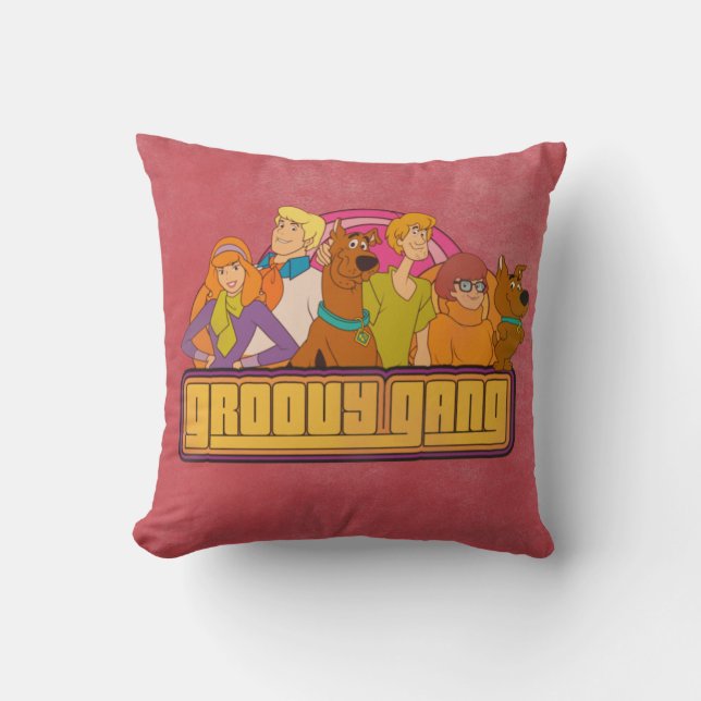 Almofada Scooby-Doo | "Groovy Gang" - Gráfico de desenho an (Frente)