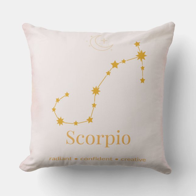 Almofada Scorpio Gold Zodiac Pillow – Celestial Constellati (Frente)