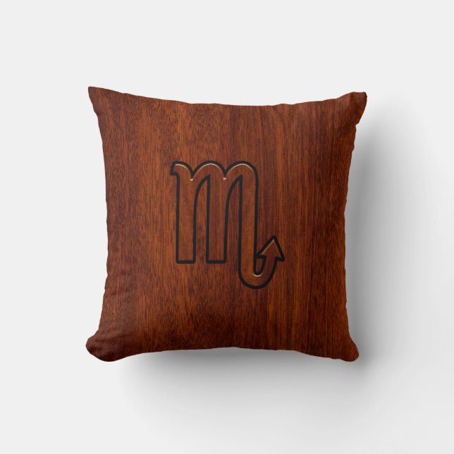 Almofada Scorpio Zodiac - Sinal de Mahogany Brown Style (Frente)