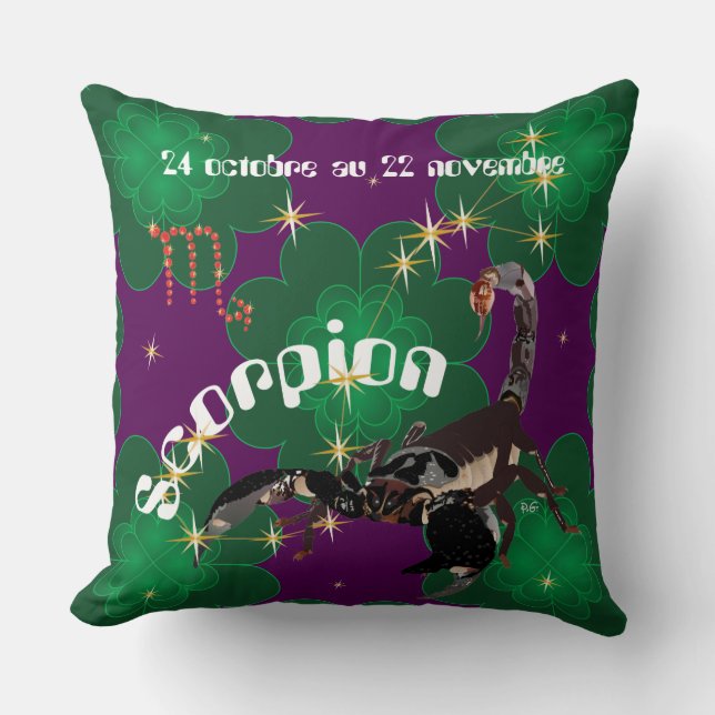 Almofada Scorpion 24 22 Coussins octobre au novembre (Frente)