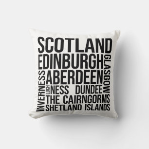 Almofada Scotland Cities Word Art - Edinburgh Viagem