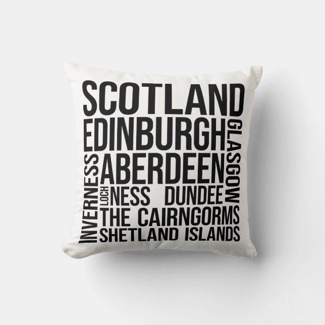 Almofada Scotland Cities Word Art - Edinburgh Viagem (Frente)