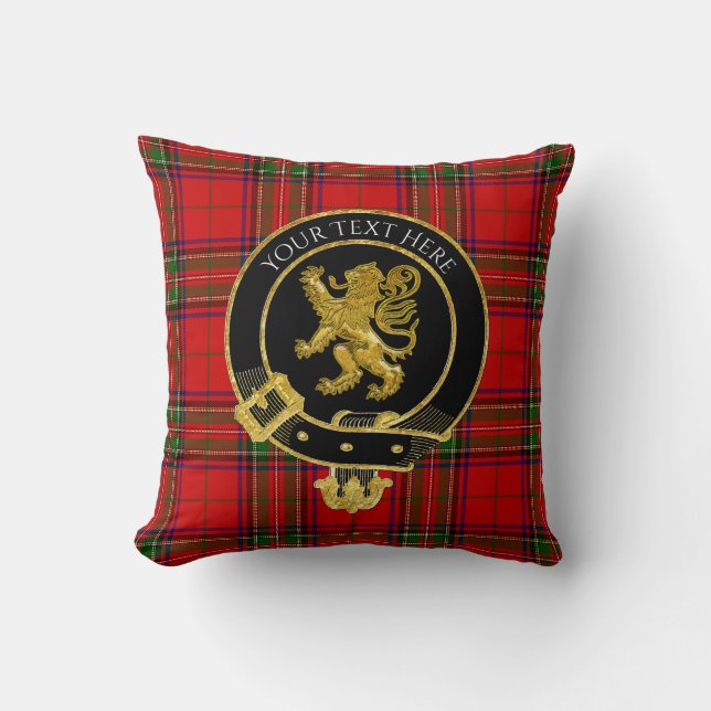 Almofada Scottish Clan Crest Tartan Lion (Frente)