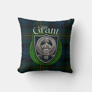 Almofada Scottish Clan Grant Tartan e Crest