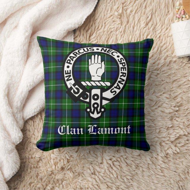 Almofada Scottish Clan Lamont Crest Crachá e Tartan (Cobertor)