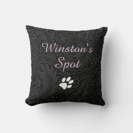 Almofada Script Cor-de-Pet Preto-Floral Cor-de-Rosa