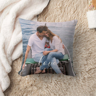 Almofada Script de Foto Manuscrito do Casal LOVE Personaliz