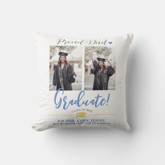 Almofada Script de Obrigados de Boné ouro para gradação ele (Frente)