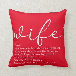 Almofada Script Elegante Moderno de Definição de Esposa Per