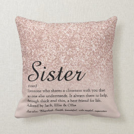 Almofada Script Glitter Dourado de Rosa de Definição Sistem